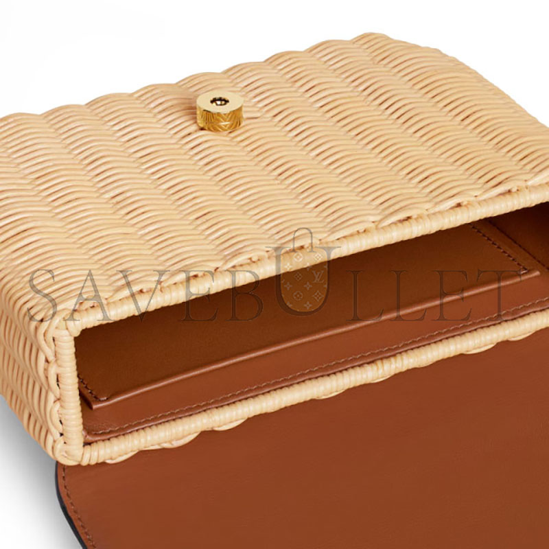 CELINE TEEN GARANCE WICKER AND NATURAL COWHIDE HANDBAGS 119672FUO.02NT ‎(18.5*13.5*7 cm)